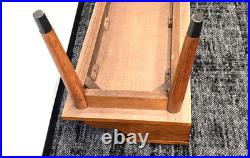 Vintage Mid-Century Furniture Solid Wood Entry Telephone Table Bench Seat RARE