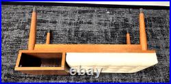 Vintage Mid-Century Furniture Solid Wood Entry Telephone Table Bench Seat RARE