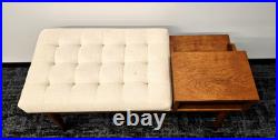 Vintage Mid-Century Furniture Solid Wood Entry Telephone Table Bench Seat RARE