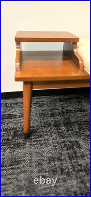 Vintage Mid-Century Furniture Solid Wood Entry Telephone Table Bench Seat RARE