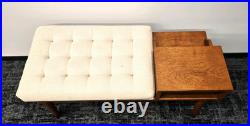Vintage Mid-Century Furniture Solid Wood Entry Telephone Table Bench Seat RARE