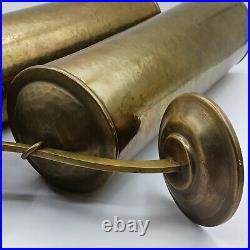 Vintage Mid Century Modern 12 Brass Candle Holder Wall Sconce PAIR Italy RARE
