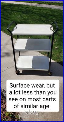 Vintage Mid Century Modern 3 Tier Serving Cart with Removable Tray UNIQUE & RARE
