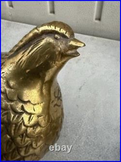Vintage Mid-Century Modern Brass Quail or Partridge Bird Figurines. Japan. Rare