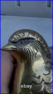 Vintage Mid-Century Modern Brass Quail or Partridge Bird Figurines. Japan. Rare