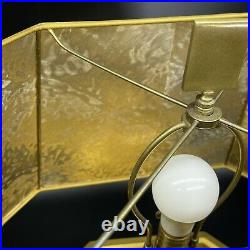 Vintage Mid Century Modern Brass and Copper Table Lamp Rare Works Great 28in