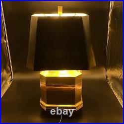 Vintage Mid Century Modern Brass and Copper Table Lamp Rare Works Great 28in