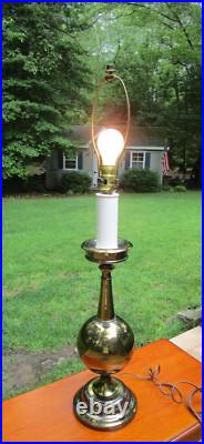 Vintage Mid Century Modern HEYCO Gold -Silver Tone Metal Sphere Table Lamp Rare