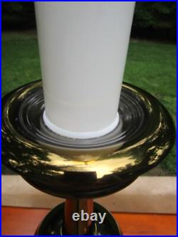 Vintage Mid Century Modern HEYCO Gold -Silver Tone Metal Sphere Table Lamp Rare