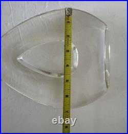 Vintage Mid Century Modern Lucite Bookends Teardrop Set 2 Acrylic MCM Clear 9x7