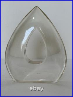 Vintage Mid Century Modern Lucite Bookends Teardrop Set 2 Acrylic MCM Clear 9x7