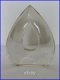Vintage Mid Century Modern Lucite Bookends Teardrop Set 2 Acrylic MCM Clear 9x7