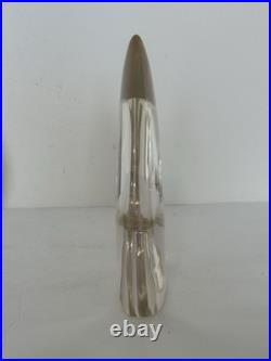 Vintage Mid Century Modern Lucite Bookends Teardrop Set 2 Acrylic MCM Clear 9x7