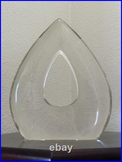 Vintage Mid Century Modern Lucite Bookends Teardrop Set 2 Acrylic MCM Clear 9x7