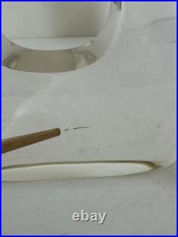 Vintage Mid Century Modern Lucite Bookends Teardrop Set 2 Acrylic MCM Clear 9x7