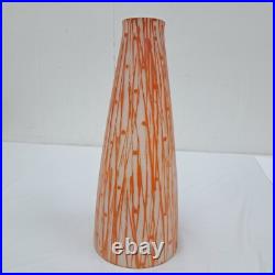 Vintage Mid Century Modern MCM Glass Lamp Shade Germany Orange Rare Retro Cone