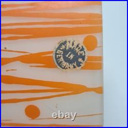 Vintage Mid Century Modern MCM Glass Lamp Shade Germany Orange Rare Retro Cone