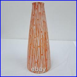 Vintage Mid Century Modern MCM Glass Lamp Shade Germany Orange Rare Retro Cone