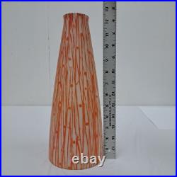 Vintage Mid Century Modern MCM Glass Lamp Shade Germany Orange Rare Retro Cone