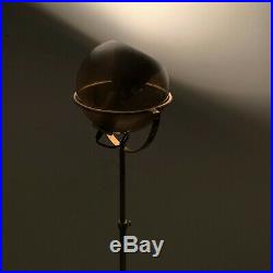 Vintage Mid Century Modern Rare Floor Lamp Brass Smoked Glass Raak Ligtelijn 60s