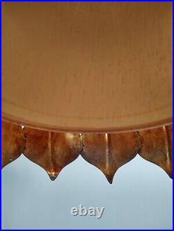Vintage Mid-Century Modern Rare Gold Guilt Lotus Leaf Swag Lamp Vintage Mid-Century Modern Rare Gold Guilt Lotus Leaf Swag Lamp