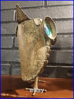 Vintage Mid Century Modern Rare Original Curtis Jere Owl Sculpture Signed 1967