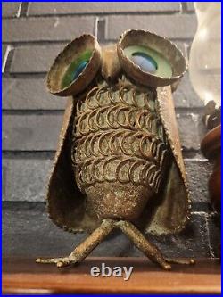 Vintage Mid Century Modern Rare Original Curtis Jere Owl Sculpture Signed 1967