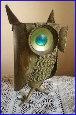 Vintage Mid Century Modern Rare Original Curtis Jere Owl Sculpture Signed 1967