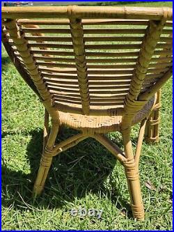 Vintage Mid-Century Modern Rattan & Sculpted Bamboo Chair RARE