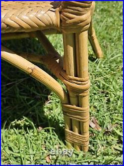 Vintage Mid-Century Modern Rattan & Sculpted Bamboo Chair RARE