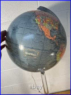 Vintage Mid-Century Modern Replogle Floor Globe lucite and chrome stand RARE