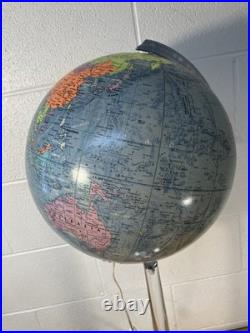 Vintage Mid-Century Modern Replogle Floor Globe lucite and chrome stand RARE