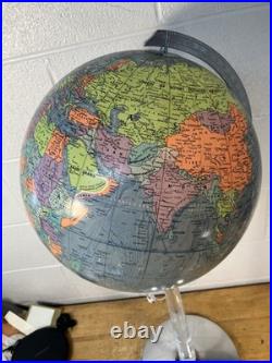 Vintage Mid-Century Modern Replogle Floor Globe lucite and chrome stand RARE