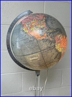 Vintage Mid-Century Modern Replogle Floor Globe lucite and chrome stand RARE