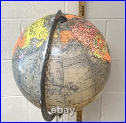 Vintage Mid-Century Modern Replogle Floor Globe lucite and chrome stand RARE