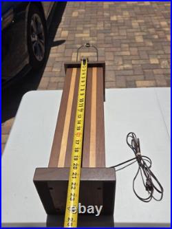 Vintage Mid Century Modern Solid Mixed Wood Corded Lamp MCM 35x7x7 Rare