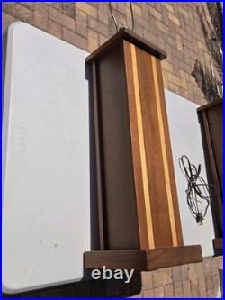 Vintage Mid Century Modern Solid Mixed Wood Corded Lamp MCM 35x7x7 Rare