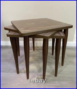 Vintage Mid-Century Modern Square Nesting / Stacking Tables / Set of 3 / Rare