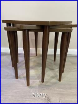 Vintage Mid-Century Modern Square Nesting / Stacking Tables / Set of 3 / Rare