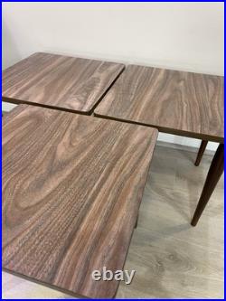 Vintage Mid-Century Modern Square Nesting / Stacking Tables / Set of 3 / Rare