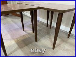 Vintage Mid-Century Modern Square Nesting / Stacking Tables / Set of 3 / Rare