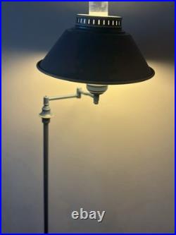 Vintage Mid-Century Modern Toleware Swing-arm (Bridge Style) Floor Lamp. Rare