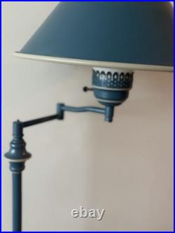 Vintage Mid-Century Modern Toleware Swing-arm (Bridge Style) Floor Lamp. Rare