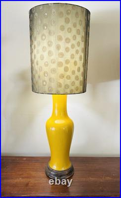 Vintage Mid Century Modern Warren Kessler Yellow Ceramic Vase Table Lamp 40RARE