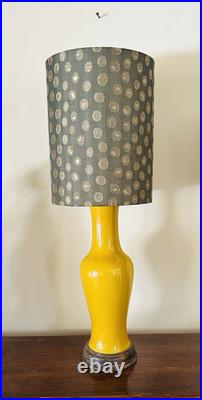 Vintage Mid Century Modern Warren Kessler Yellow Ceramic Vase Table Lamp 40RARE