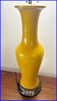 Vintage Mid Century Modern Warren Kessler Yellow Ceramic Vase Table Lamp 40RARE