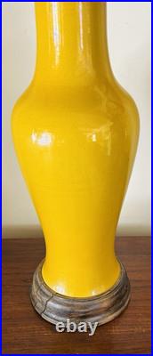 Vintage Mid Century Modern Warren Kessler Yellow Ceramic Vase Table Lamp 40RARE