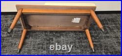 Vintage Mid-Century Style Wood Furniture Entry Telephone Table Bench Seat RARE