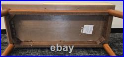 Vintage Mid-Century Style Wood Furniture Entry Telephone Table Bench Seat RARE