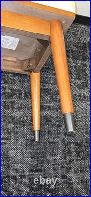 Vintage Mid-Century Style Wood Furniture Entry Telephone Table Bench Seat RARE